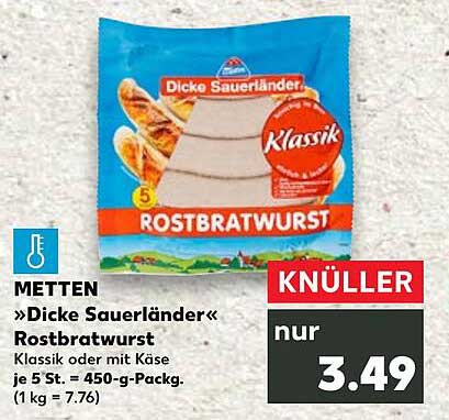 METTEN »Dicke Sauerländer« Rostbratwurst - nur 3,49