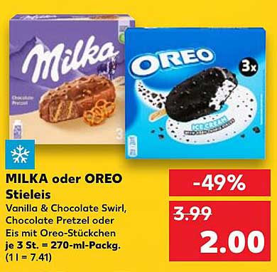 MILKA oder OREO Stieleis 270 ml