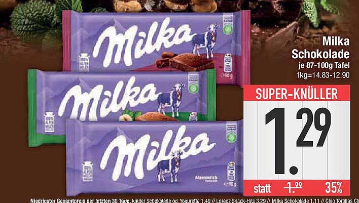 Milka Schokolade je 87-100g Tafel