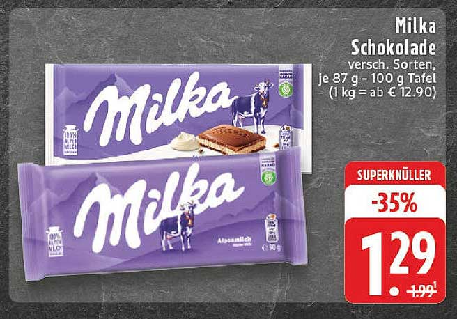 Milka Schokolade verschiedene Sorten, je 87 g - 100 g Tafel