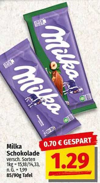 Milka Schokolade - verschiedene Sorten zum Vorzugspreis