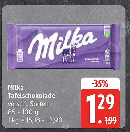 Milka Tafelschokolade - verschiedene Sorten