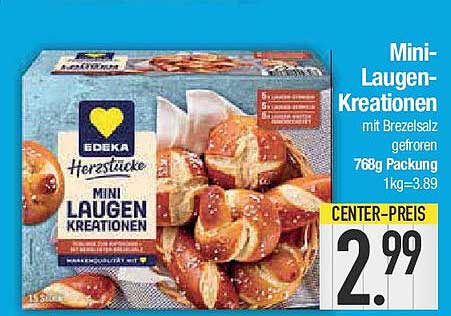 Mini-Laugen-Kreationen mit Brezelsalz gefroren 768g Packung
