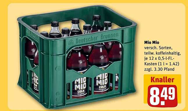 Mio Mio Kasten mit 12 x 0,5 l Flaschen - verschiedene Sorten