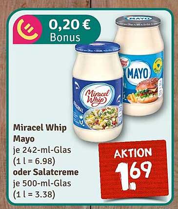 Miracel Whip Mayo je 242-ml-Glas oder Salatcreme je 500-ml-Glas
