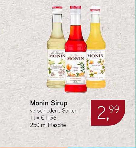 Monin Sirup verschiedene Sorten 250 ml Flasche