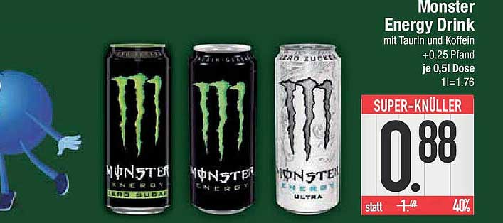 Monster Energy Drink mit Taurin und Koffein