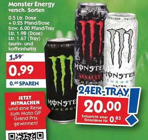 Monster Energy – Verschiedene Sorten zum Bestpreis!