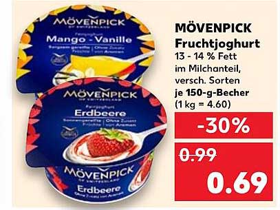 MÖVENPICK Fruchtjoghurt - Erdbeere und Mango-Vanille