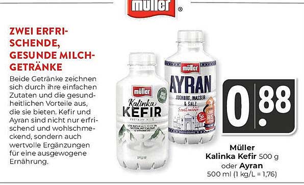 Müller Kalinka Kefir 500 g oder Ayran 500 ml