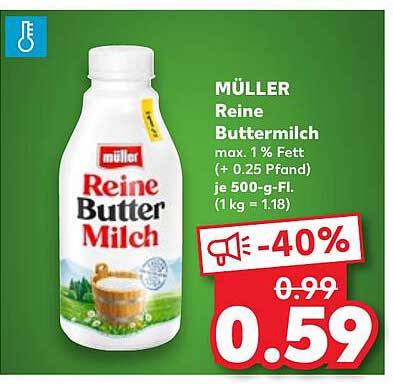 MÜLLER Reine Buttermilch 500 g Flasche