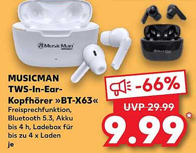 MUSICMAN TWS-In-Ear-Kopfhörer »BT-X63«