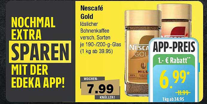 Nescafé Gold - löslicher Bohnenkaffee, verschiedene Sorten