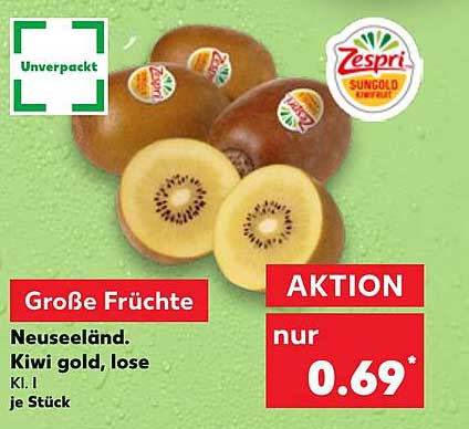 Neuseeländische Kiwi gold, lose - Klasse I