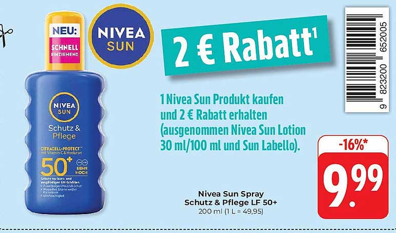 Nivea Sun Spray Schutz & Pflege LF 50+ 200 ml