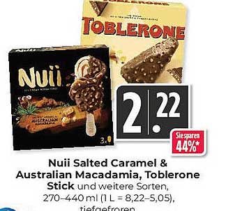 Nuii Salted Caramel & Australian Macadamia, Toblerone Stick