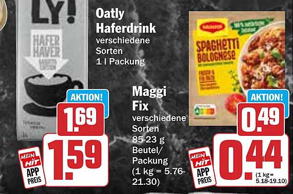 Oatly Haferdrink und Maggi Fix - Aktionen vom 2025-07-28 bis zum 2025-08-02