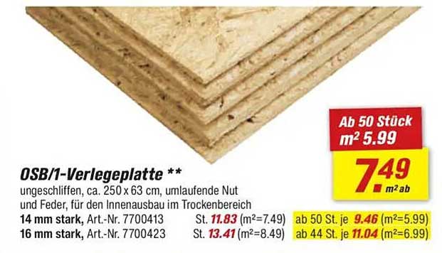 OSB/1-Verlegeplatte - ungeschliffen, vielseitig einsetzbar