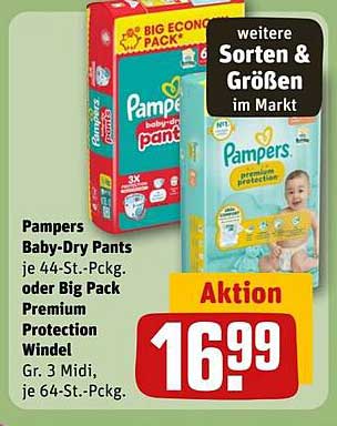Pampers Baby-Dry Pants und Premium Protection Windeln