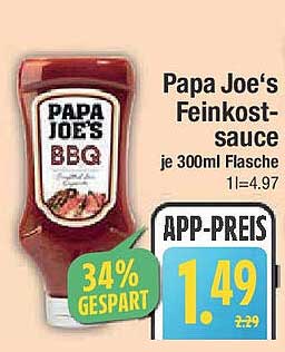 Papa Joe's Feinkostsauce – BBQ-Sauce für Grillliebhaber