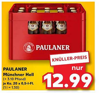 PAULANER Münchner Hell Kasten (20 x 0,5 l)