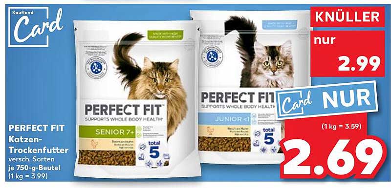 PERFECT FIT Katzen-Trockenfutter - verschiedene Sorten, 750 g-Beutel