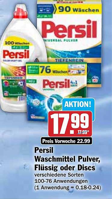 Persil Waschmittel Pulver, Flüssig oder Discs