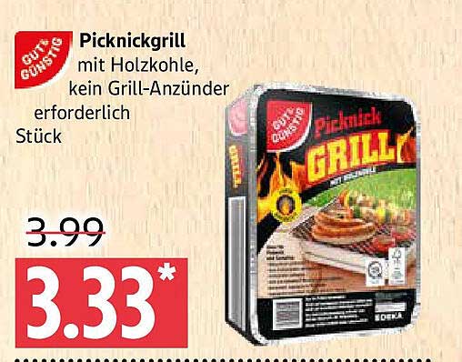 Picknickgrill mit Holzkohle, kein Grill-Anzünder erforderlich