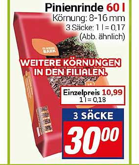 Pinienrinde 60 l - 3 Säcke für 30,00 €