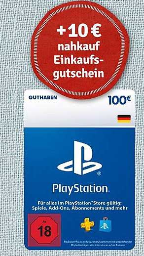 PlayStation Guthabenkarte 100 € + 10 € nahkauf Einkaufsgutschein