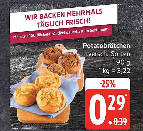 Potatobrötchen - Verschiedene Sorten, 90 g