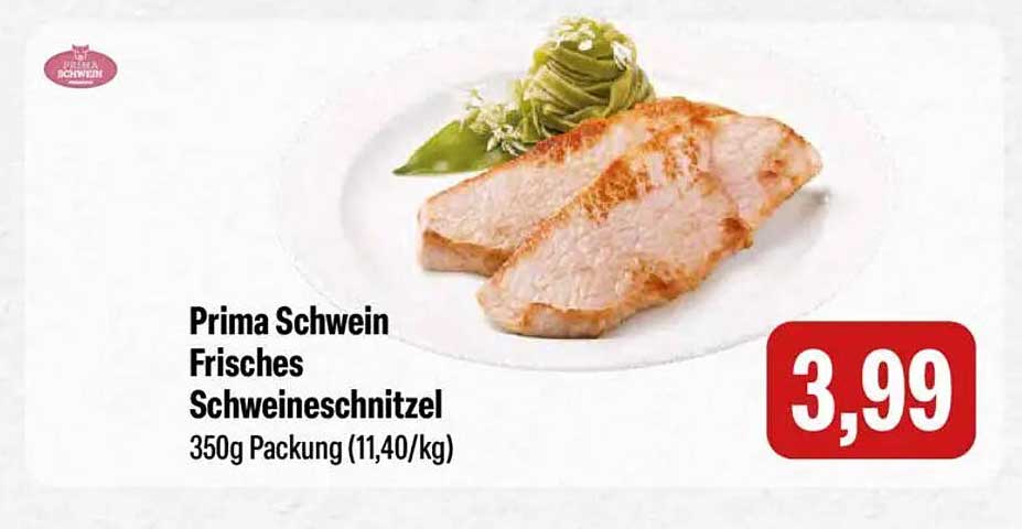 Prima Schwein Frisches Schnitzel 350g Packung