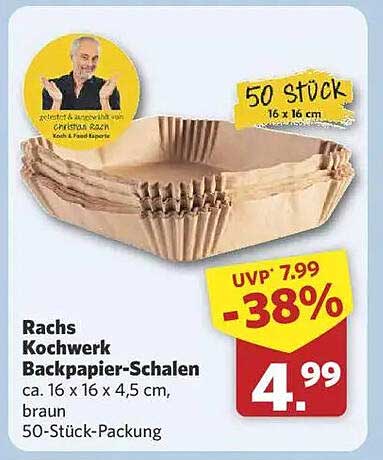 Rachs Kochwerk Backpapier-Schalen 50 Stück