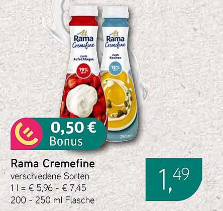 Rama Cremefine verschiedene Sorten 200 - 250 ml Flasche