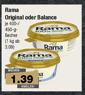 Rama Original oder Balance 450-g-Becher