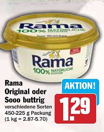 Rama Original oder Sooo buttrig verschiedene Sorten 450-225 g Packung