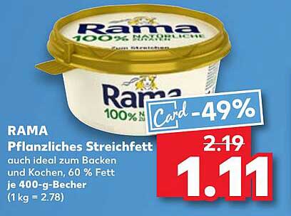 RAMA Pflanzliches Streichfett 400-g-Becher