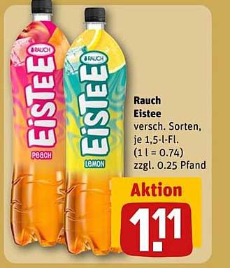 Rauch Eistee in verschiedenen Sorten, je 1,5-l-Fl.