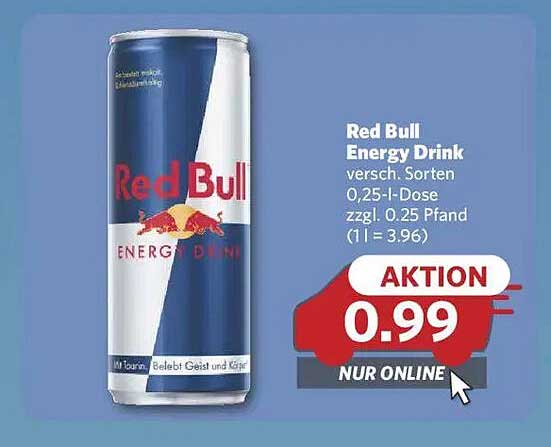 Red Bull Energy Drink 0,25 l - jetzt zum Aktionspreis!