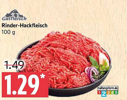 Rinder-Hackfleisch 100 g für nur 1,29*