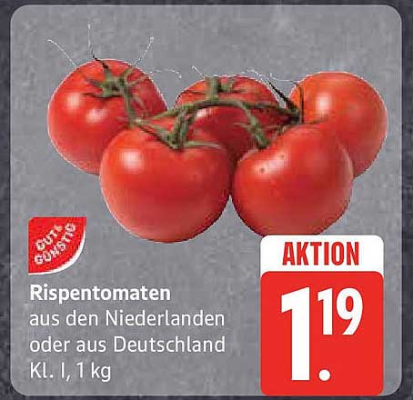 Rispen-Tomaten aus den Niederlanden oder aus Deutschland, Kl. I, 1 kg