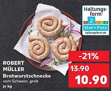 ROBERT MÜLLER Bratwurstschnecke vom Schwein, grob je kg