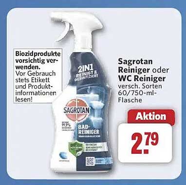 Sagrotan Bad-Reiniger oder WC Reiniger 2in1 - Aktion!