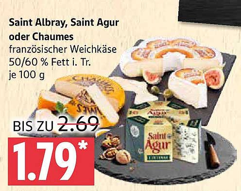 Saint Albray, Saint Agur oder Chaumes – Französischer Weichkäse