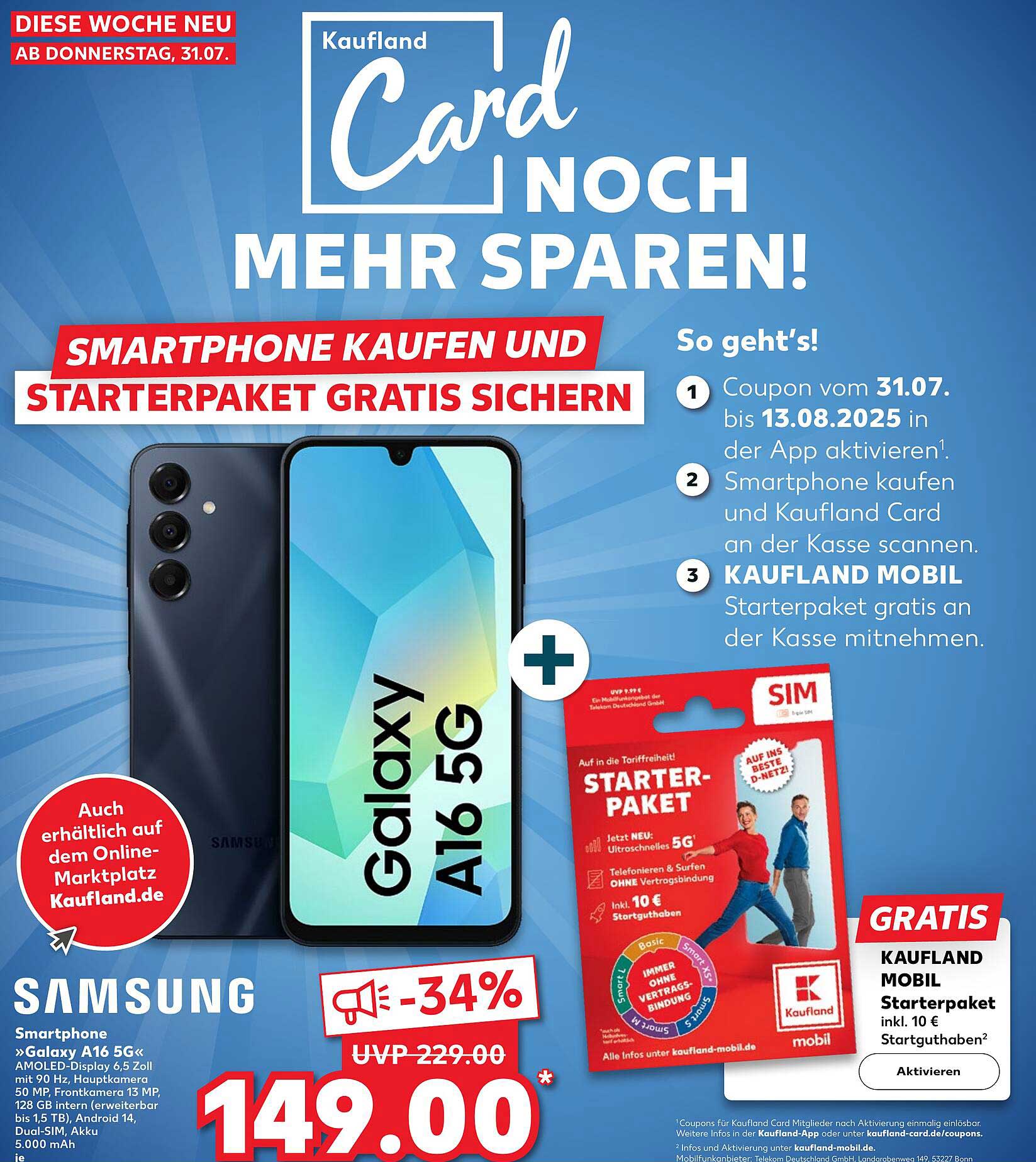 Samsung Galaxy A16 5G mit Gratis Starterpaket