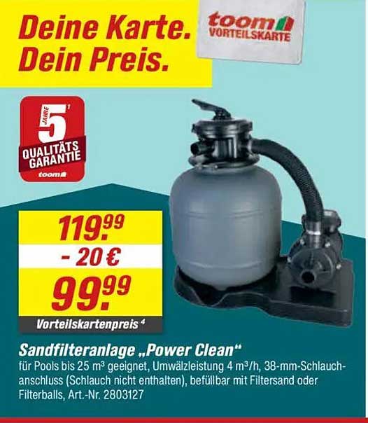 Sandfilteranlage „Power Clean“