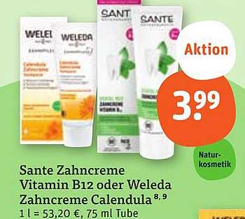 Sante Zahnpasta Vitamin B12 oder Weleda Zahnpasta Calendula