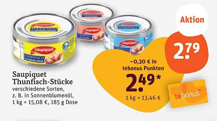 Saupiquet Thunfisch-Stücke verschiedene Sorten 185 g Dose