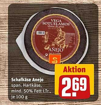 Schafkäse Anejo span. Hartkäse, mind. 50% Fett i.Tr., je 100 g