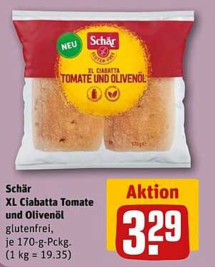 Schär XL Ciabatta Tomate und Olivenöl